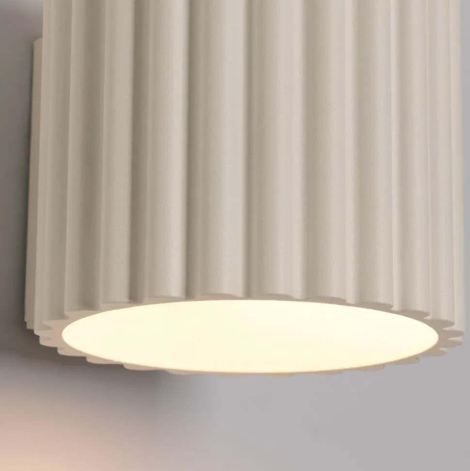 Væglampe RIBLA, beige, Ø 10 cm, metal, G9