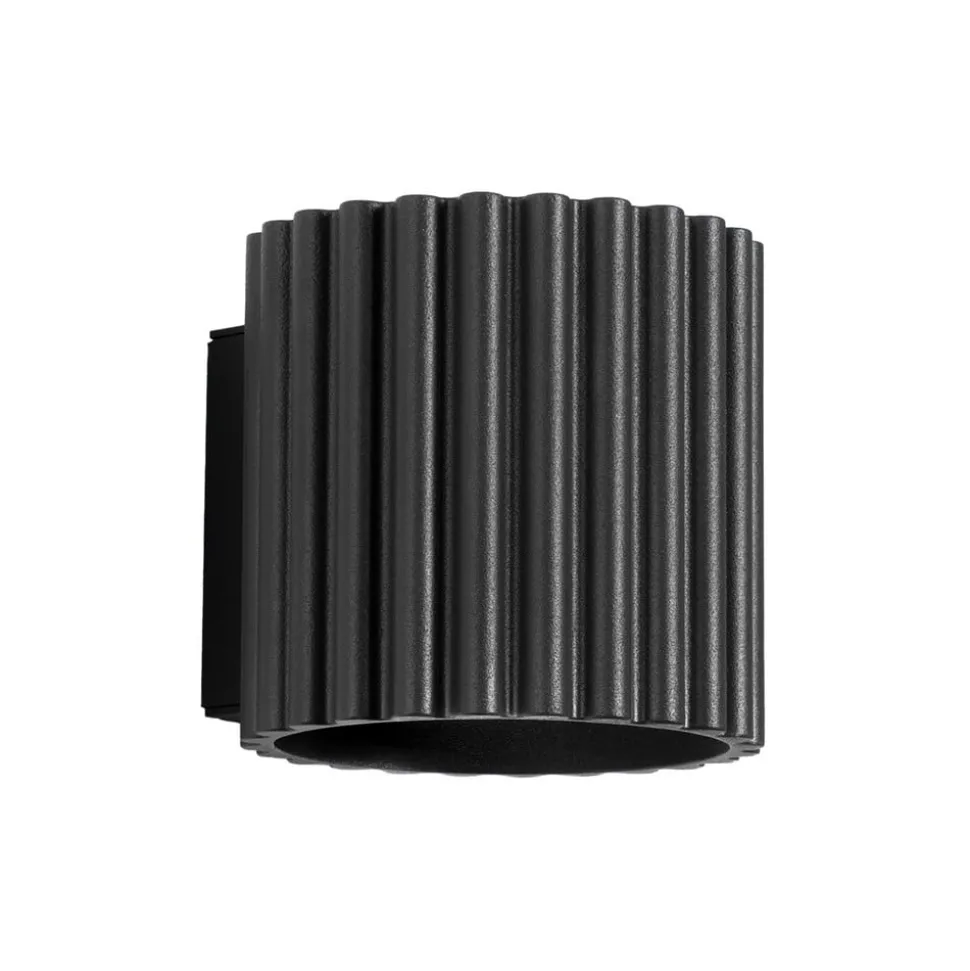 Væglampe RIBLA, sort, Ø 10 cm, metal, G9