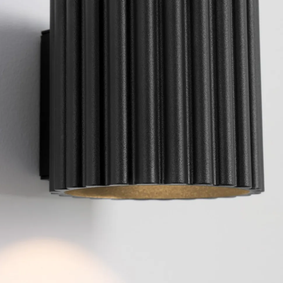 Væglampe RIBLA, sort, Ø 10 cm, metal, G9