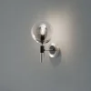 Væglampe Rollo, Ø 15 cm, røggrå, glas/metal