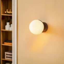 Væglampe Sfera 1 lyskilde glas/sort