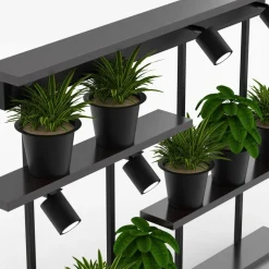 Væglampe Shelf, sort, bredde 102 cm, træ, 4 lyskilder.