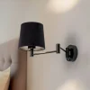 Væglampe Solo, kegle, velour, sort/sort