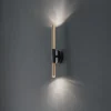 Væglampe Sopel Lux, 2 lyskilder, sort/guld, højde 38 cm