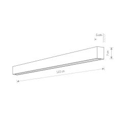 Væglampe Straight L, 122 cm, grafit