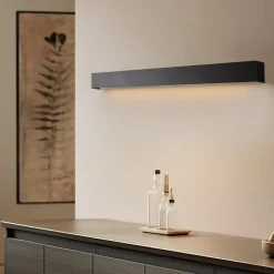 Væglampe Straight M, 92 cm, sort