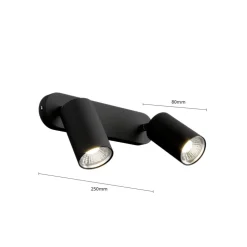 Vægspot Eye Spot med 2 lyskilder, sort