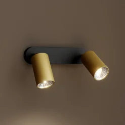 Vægspot Eye Spot med 2 lyskilder, sort/messing