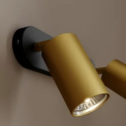 Vægspot Eye Spot med 2 lyskilder, sort/messing