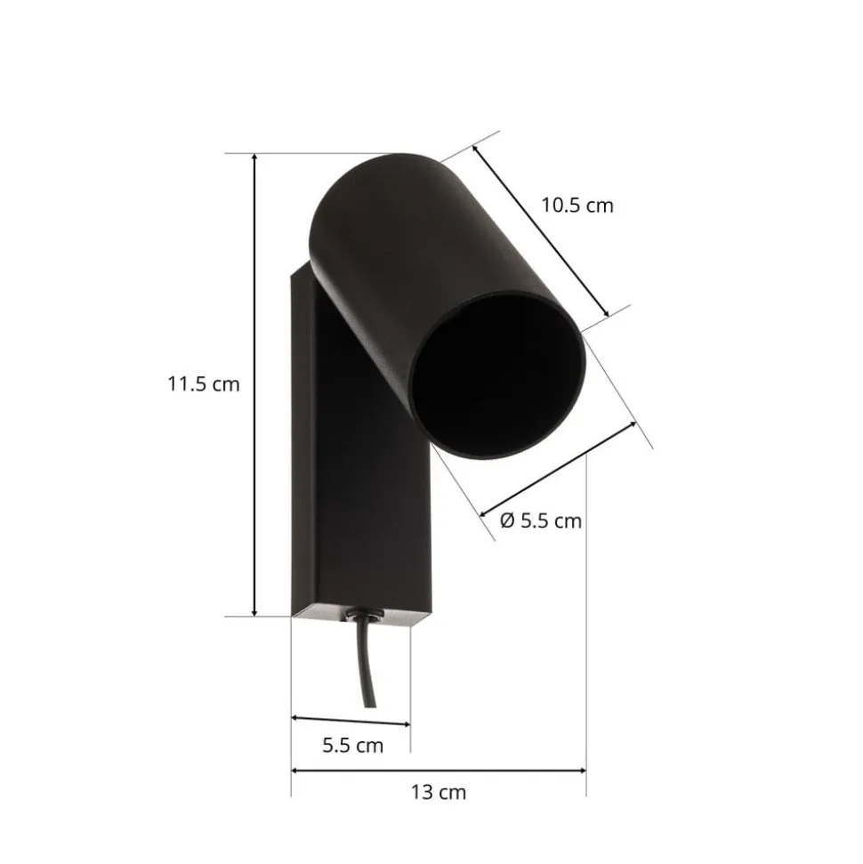 Vægspot Mono I med stik sort