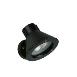 Vægspot 643S, sort, IP54, E27, aluminium, drejelig