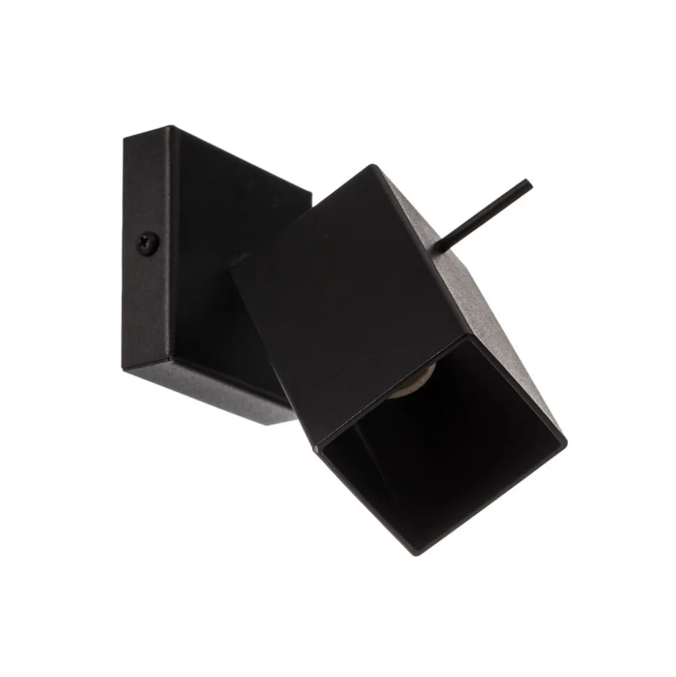 Vægspot Square, sort, 1 lyskilde