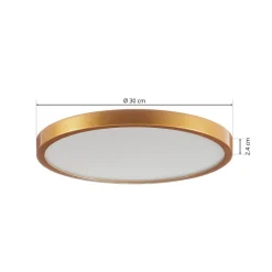 Vika LED-loftlampe, rund, mat guld, Ø 30 cm