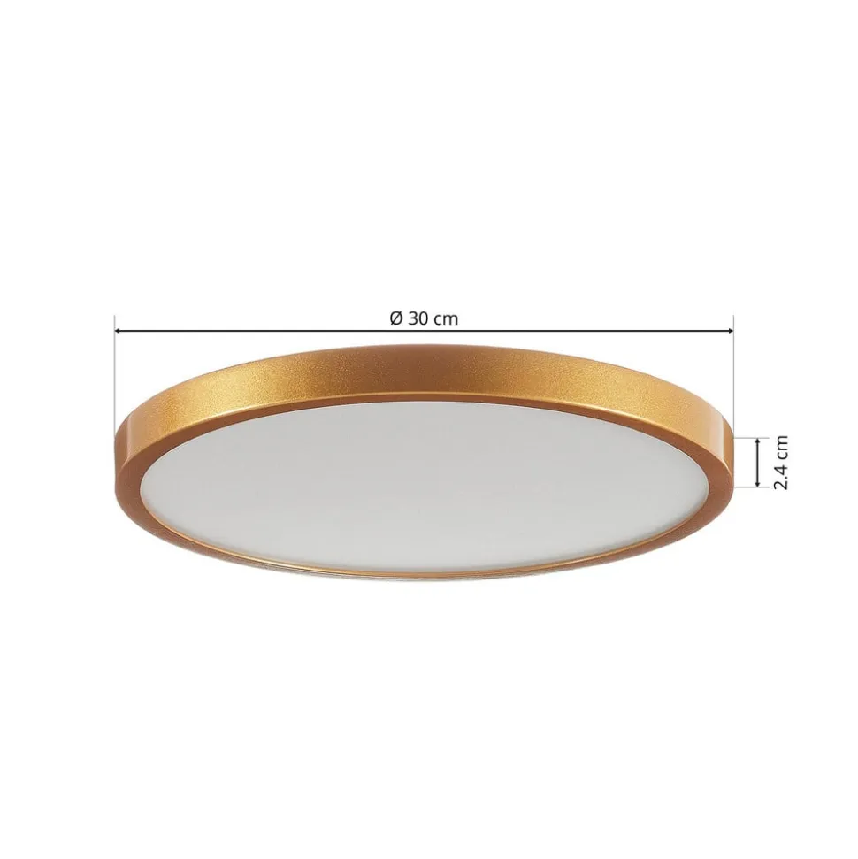Vika LED-loftlampe, rund, mat guld, Ø 30 cm