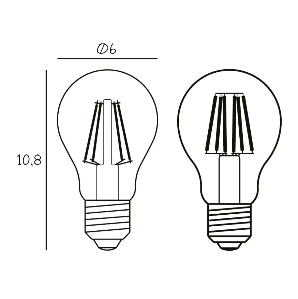 Vilkårlig LED-pære, E27 Ø 6 cm 5 W 2.200 K dæmpbar