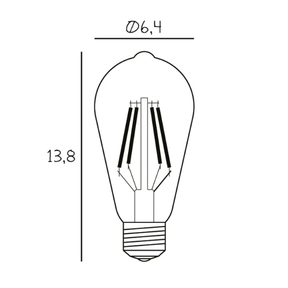 Vintage LED-pære, E27, 3,5 W, 2.200 K, klar, dæmpbar