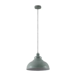 Vintage pendellampe Albertine, metal, lyseblå