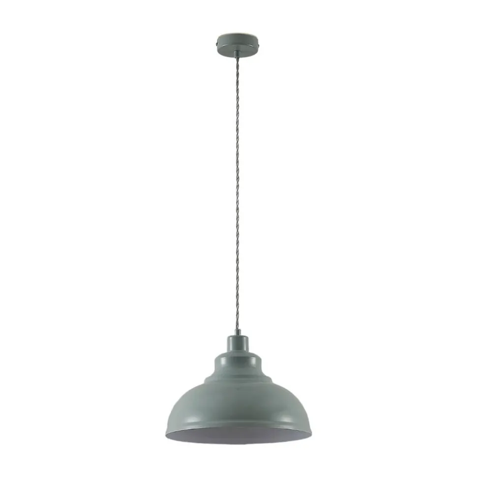 Vintage pendellampe Albertine, metal, lyseblå