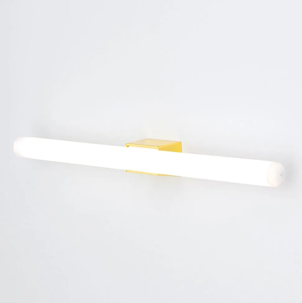Visagist LED-spejllampe, holder i messing