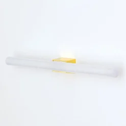 Visagist LED-spejllampe, holder i messing