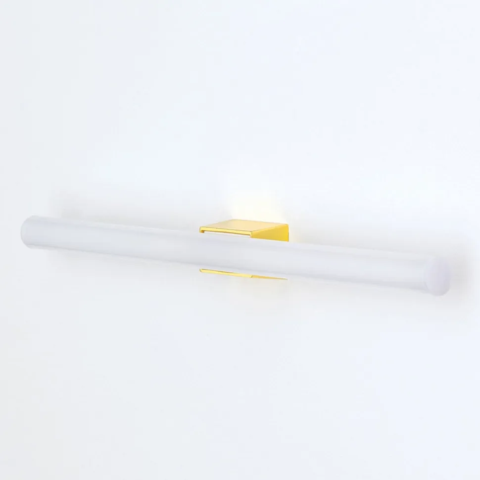 Visagist LED-spejllampe, holder i messing