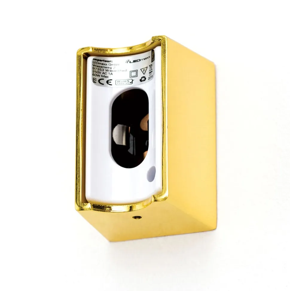 Visagist LED-spejllampe, holder i messing