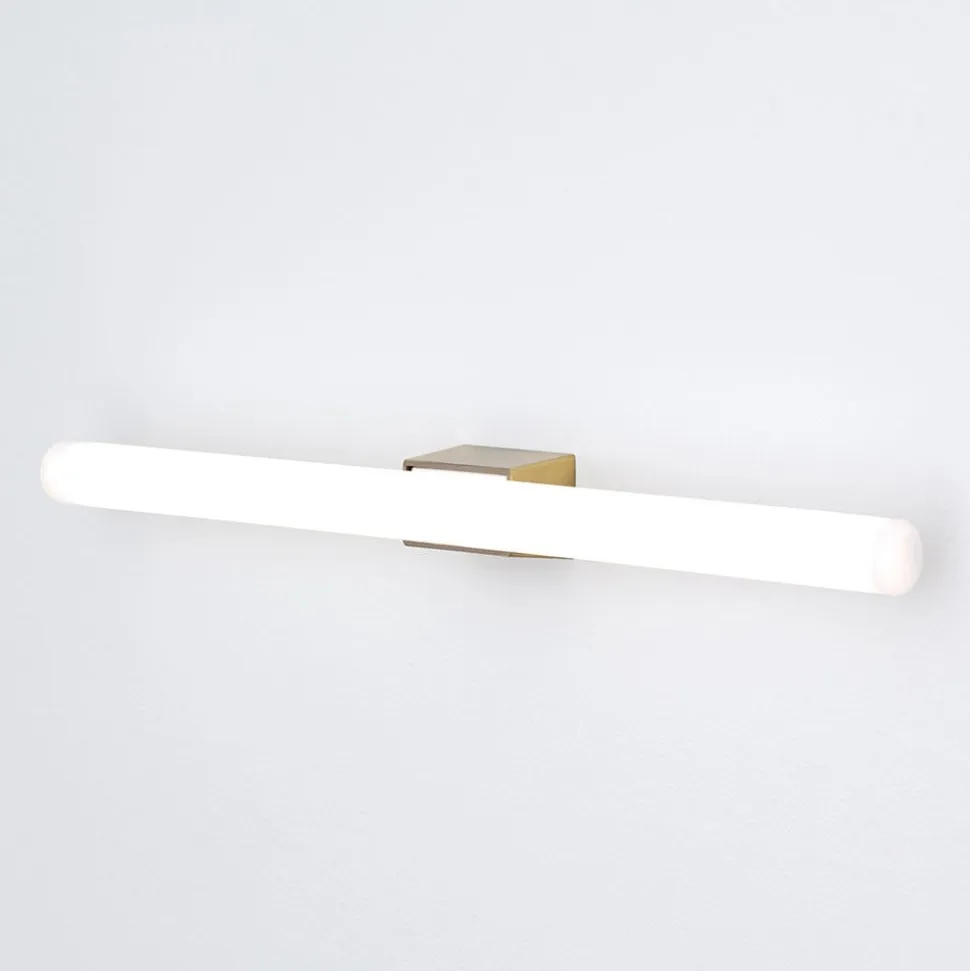 Visagist LED-spejllampe, holder i antik messing