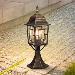 Volturno standerlampe, rustfarvet, højde 47 cm, aluminium
