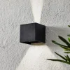 Wall udendørs LED-væglampe, kubisk, sort
