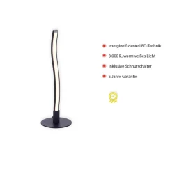 Wave LED-bordlampe 3.000K 30cm sort