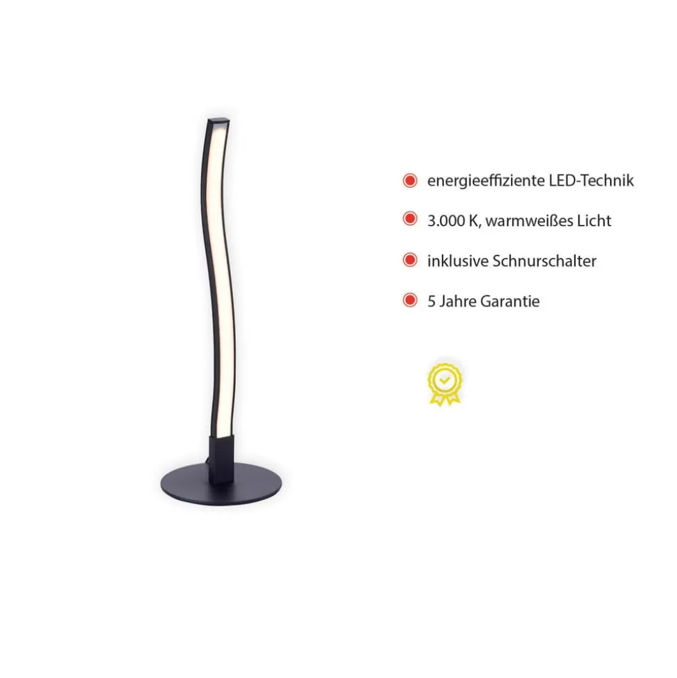 Wave LED-bordlampe 3.000K 30cm sort