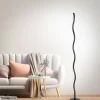 Wave LED-gulvlampe 3.000 K 120cm sort