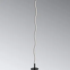 Wave LED-gulvlampe 3.000 K 120cm sort