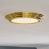 Welland IP44 LED-loftlampe, poleret messing