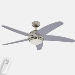 Westinghouse Bendan ventilator med lys, sølv