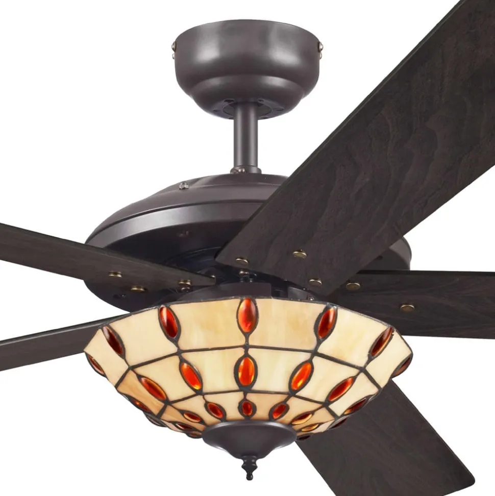 Westinghouse Comet T - Ventilator med Tiffany-glas