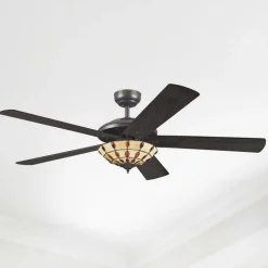 Westinghouse Comet T - Ventilator med Tiffany-glas