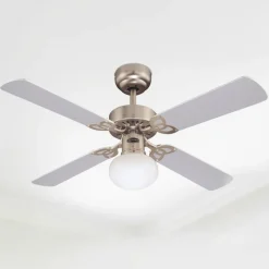 Westinghouse Vegas ventilator m. lys Lys, aluminium b.