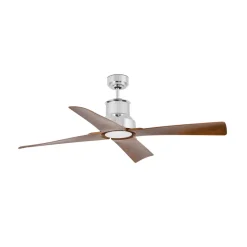 Winche M loftventilator, LED-lampe IP44 krom