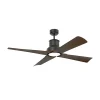 Winche M loftventilator, LED-lampe IP44 sort
