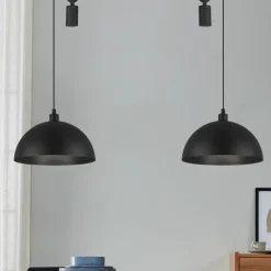 Winkworth pendellampe, sort, længde 118 cm, metal, 2 lyskilder.