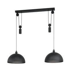 Winkworth pendellampe, sort, længde 118 cm, metal, 2 lyskilder.