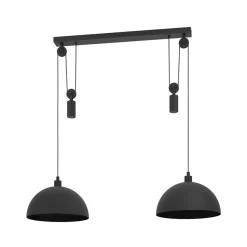 Winkworth pendellampe, sort, længde 118 cm, metal, 2 lyskilder.