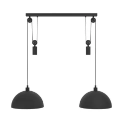 Winkworth pendellampe, sort, længde 118 cm, metal, 2 lyskilder.