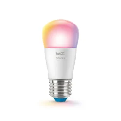 WiZ P45 LED-pære E27 4,9 W dråbeformet satineret RGBW