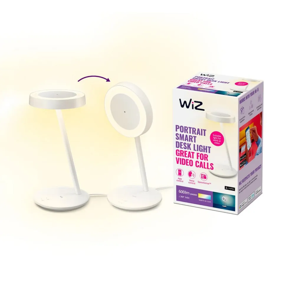 WiZ Portrait LED-bordlampe, ringlys, sensor, CCT