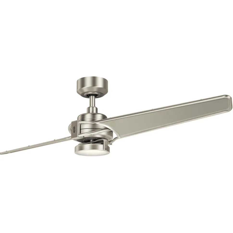 Xety LED-loftventilator, nikkel/creme