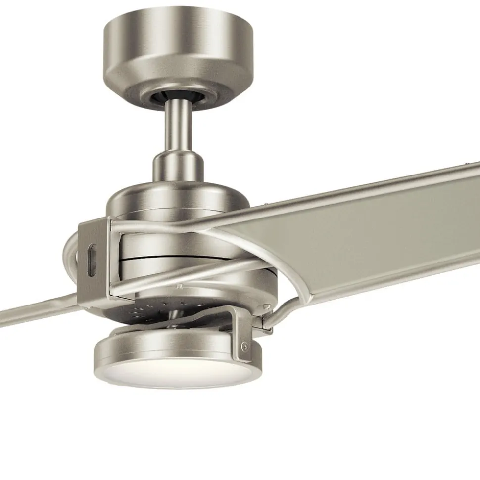 Xety LED-loftventilator, nikkel/creme