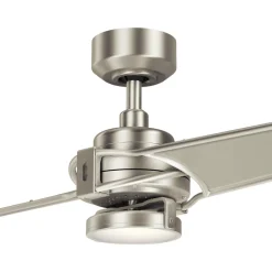 Xety LED-loftventilator, nikkel/creme