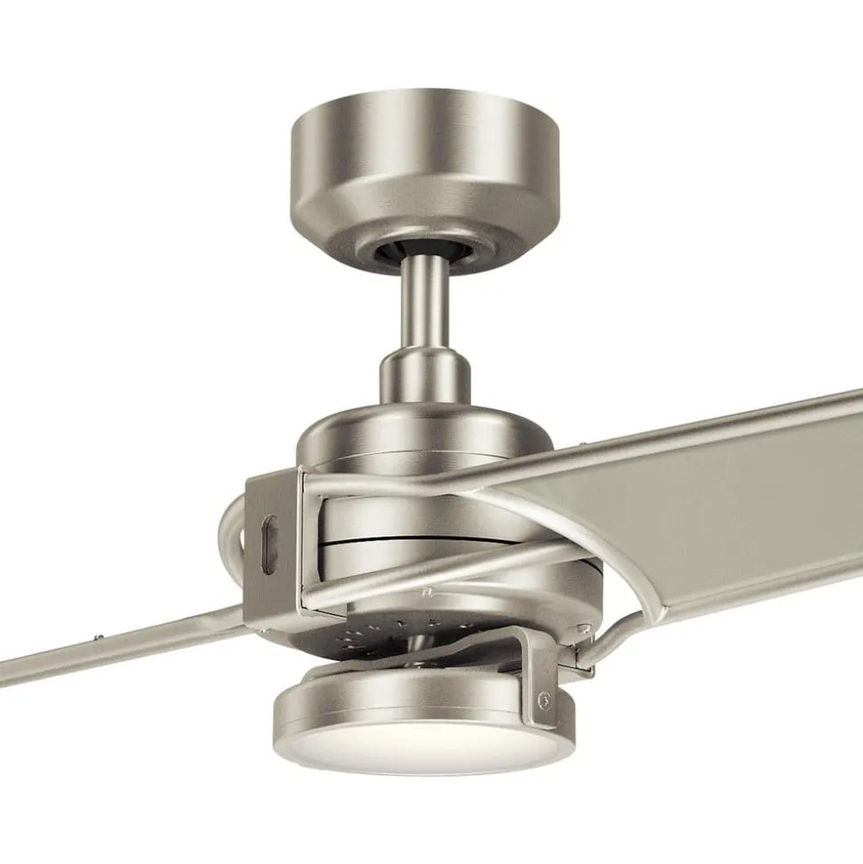 Xety LED-loftventilator, nikkel/creme